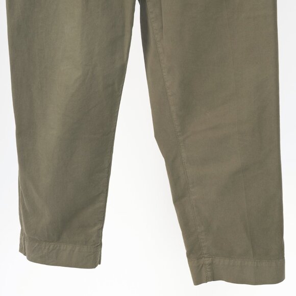 Brunello Cucinelli AW/22 Green Cotton Monili-Beaded Pleated Tapered Pants - Picture 5 of 13